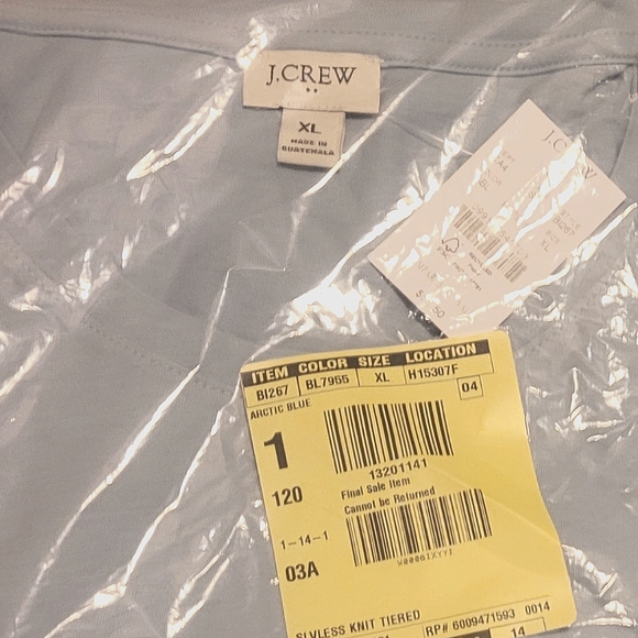 J.CREW Sleeveless Knit Tiered Mini Dress Arctic Blue - Picture 4 of 4